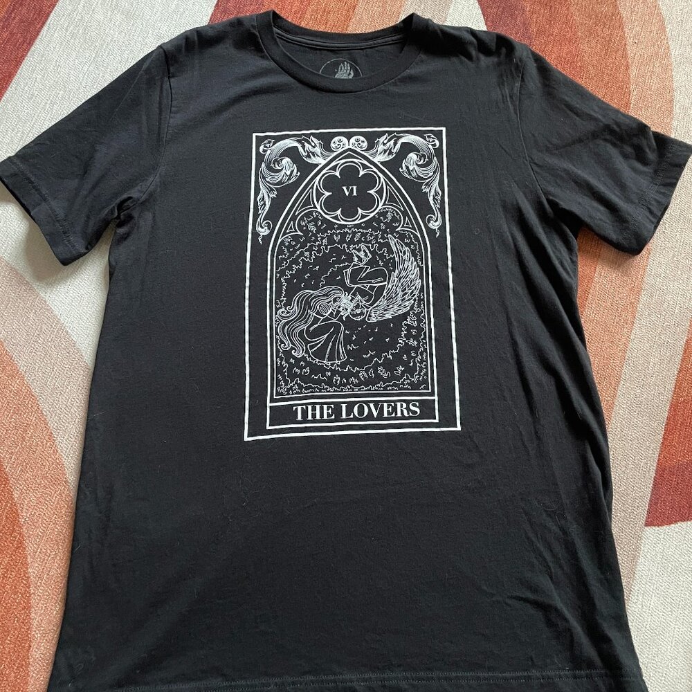 LOVERS Tarot Card Black Tee